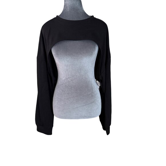 Shein Curve Black Cutout Long Sleeve Top 2XL NWOT - Picture 1 of 6